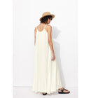 Robe Longue à Bretelles Femme - Naturel Uni Clair