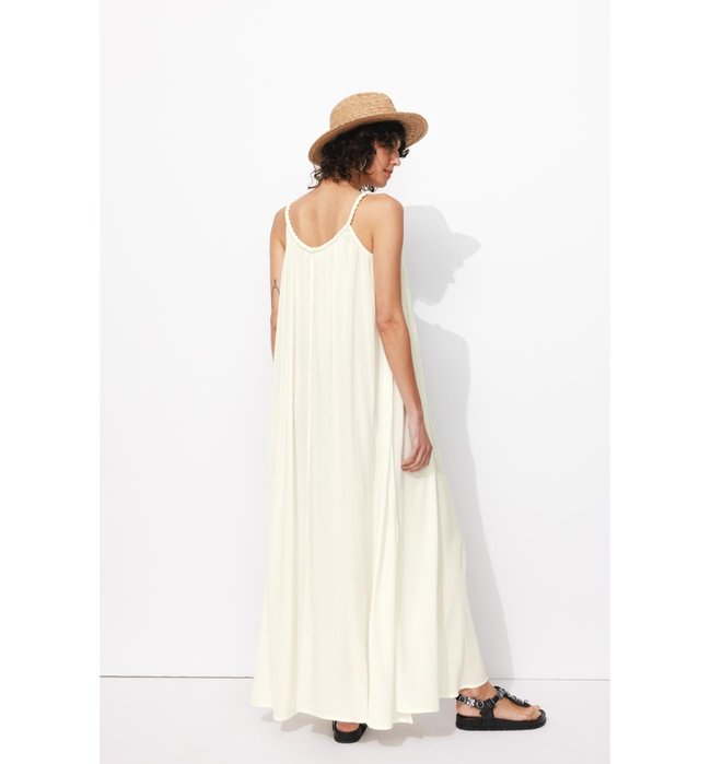 Robe Longue à Bretelles Femme - Naturel Uni Clair