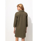 Robe Col Vareuse Léopard - Kaki Uni Fonce