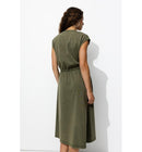 Robe Midi en Jersey Femme - Kaki Uni Fonce