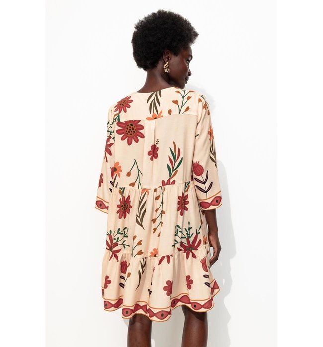 Robe Baby Doll Imprimée Femme - Naturel Imprime