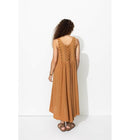 Robe Mi-longue Évasée - Rose Uni Colore