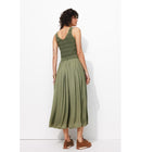 Robe Midi Femme - Kaki Uni Fonce