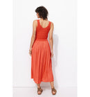 Robe Midi Femme - Orange Uni Colore
