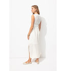 Robe Longue Ajourée Femme - Naturel Uni Clair