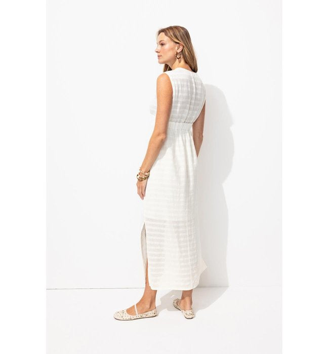 Robe Longue Ajourée Femme - Naturel Uni Clair