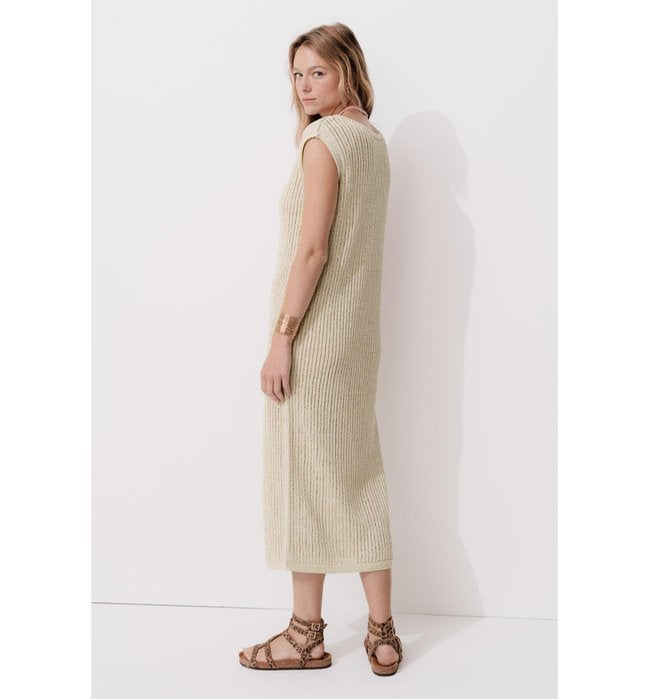Robe-pull Pailletée Femme - Naturel Uni Clair