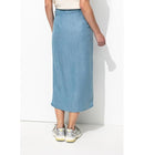 Jupe Portefeuille en Lyocell - Jeans Uni Fonce