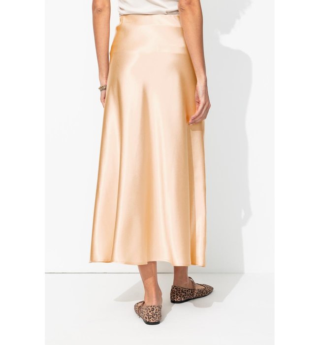 Jupe Mi-longue en Satin Uni - Naturel Uni Clair