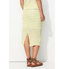 Jupe Midi en Tricot Femme - Vert Raye