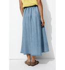 Jupe Midi Évasée Unie Femme - Jeans Uni Clair