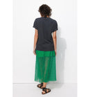 Jupe Longue en Dentelle Femme - Vert Uni Colore