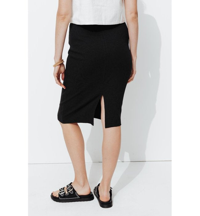 Jupe Crayon Femme - Noir Uni Fonce