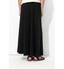 Jupe Midi Évasée Femme - Noir Uni Fonce