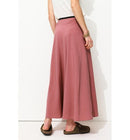 Jupe Midi Évasée Femme - Rose Uni Colore