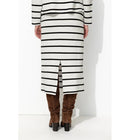 Jupe Midi Marinière Femme - Naturel Raye