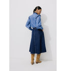 Jupe Midi en Jean Femme - Jeans Uni Fonce