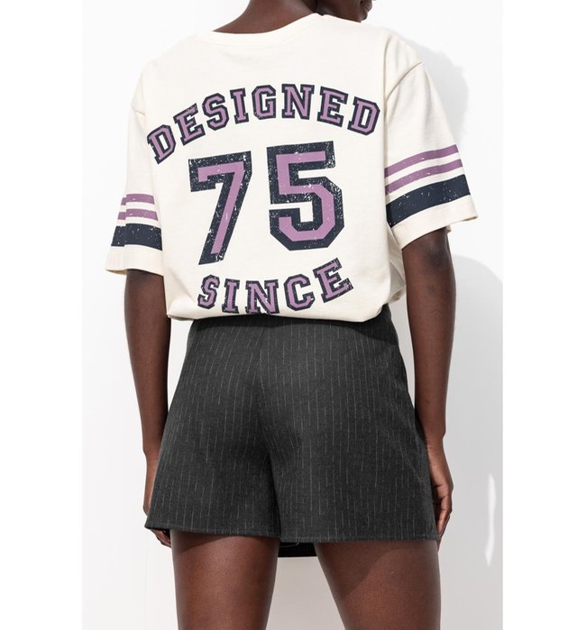 Jupe-short Rayée Femme - Gris Raye