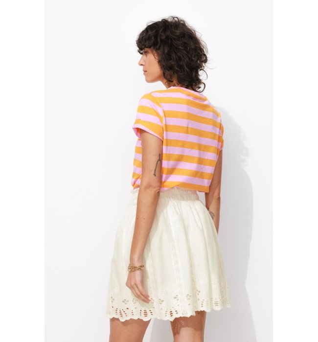 Jupe Courte Broderie Anglaise - Naturel Uni Clair