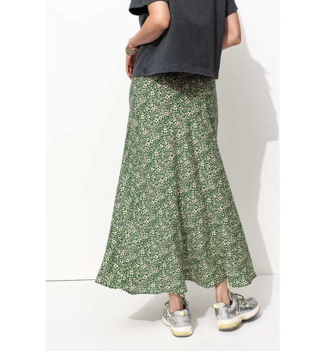 Jupe Longue Imprimée Femme - Vert Imprime