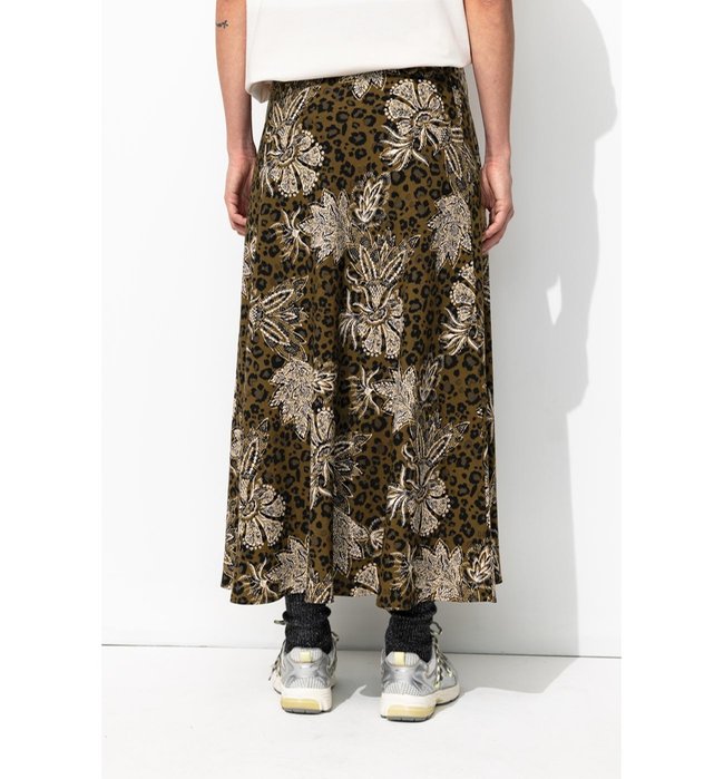 Jupe Longue Imprimée Femme - Kaki Imprime