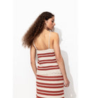 Débardeur Rayé en Maille Femme - Naturel Raye