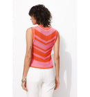 Pull au Crochet Bicolore Femme - Multicolore Raye