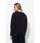 Pull Col Rond Femme - Bleu Uni Fonce