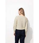 Pull Col Rond Femme - Naturel Uni Clair