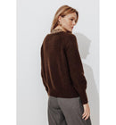 Cardigan Boutonné Femme - Marron Uni Fonce