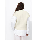 Cardigan sans Manches Femme - Naturel Uni Clair