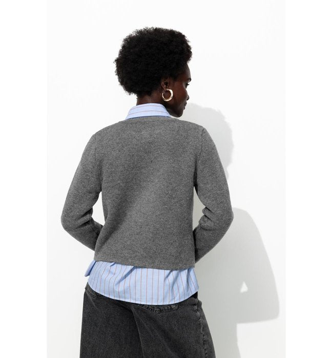 Cardigan Style Mademoiselle - Gris Uni Fonce