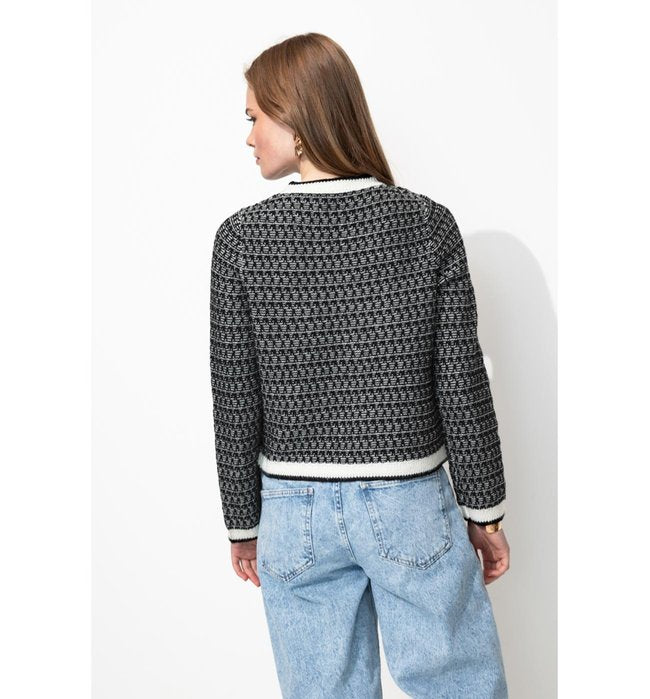 Cardigan Style Mademoiselle - Noir Imprime
