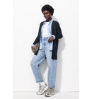 Long Gilet Fin Éco-conçu - Bleu Uni Fonce