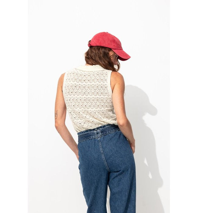Gilet sans Manches Femme - Naturel Uni Clair