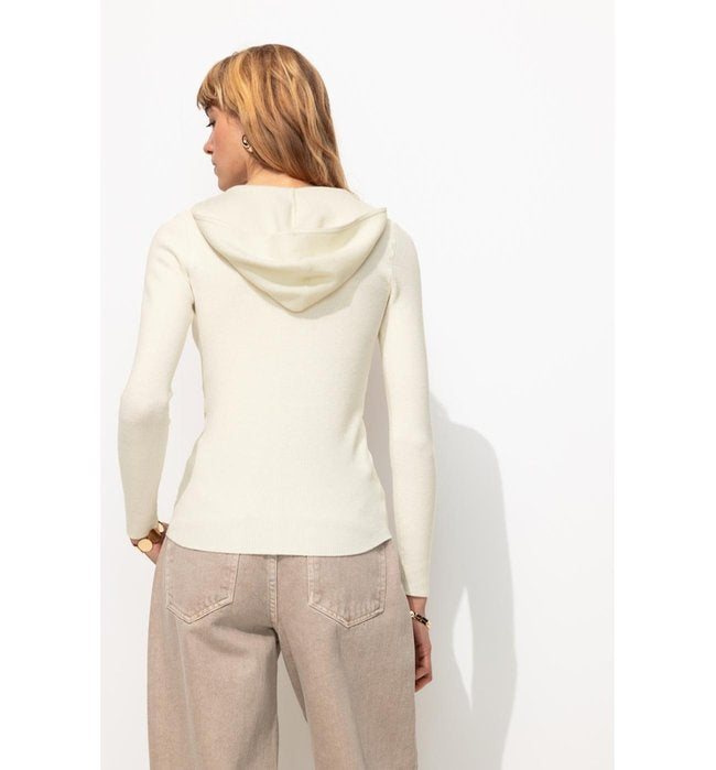 Pull à Capuche Femme - Naturel Uni Clair