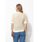 Pull Manches Courtes Femme - Naturel Uni Clair