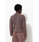 Pull en Coton Col Polo Femme - Violet Uni Colore