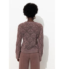 Pull Torsadé en Coton Femme - Violet Uni Colore