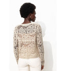 Cardigan en Crochet Femme - Naturel Uni Clair