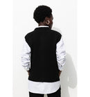 Cardigan sans Manches Femme - Noir Uni Fonce