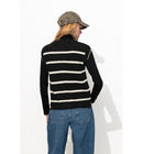 Cardigan sans Manches Femme - Noir Raye