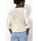 Cardigan à Effet Superposé - Naturel Uni Clair