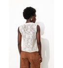 Cardigan sans Manches Femme - Naturel Uni Clair