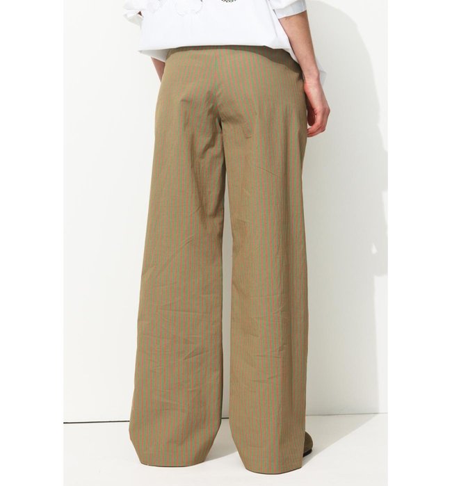 Billy Pantalon Large Femme - Vert Raye