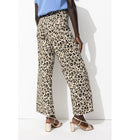 Pantalon Large Léopard Femme - Naturel Imprime