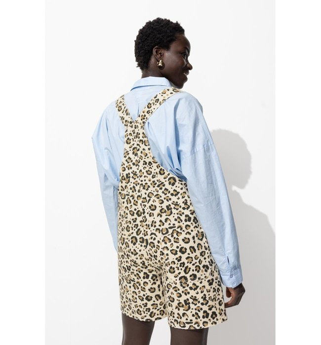 Salopette-short Léopard Femme - Naturel Imprime
