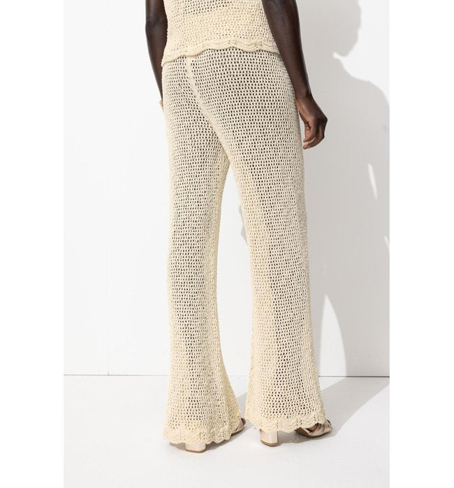 Pantalon en Crochet Femme - Naturel Uni Clair