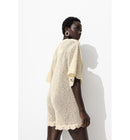 Combishort en Crochet Femme - Naturel Uni Clair