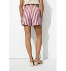Short Rayé à Boutons Apparents - Rose Raye